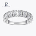 Rochime Vintage Jewelry Ins Style Half Circle Rings  925 Silver Rhodium Plated Zircon Jewelry  Ring