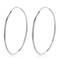 SP S925 Sterling Silver 10-50 mm Big Hoop Earrings 925 Silver Earrings for Women Jewelry MegaBDM