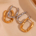 Dreamshow Minimalist Irregular Melting Style 18k Gold Plated Hoop Earrings Tarnish Free Stainless Steel Jewelry