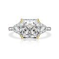 Fine Jewelry Pink Radiant Cubic Zirconia Princess Cut Ring 925 Sterling Silver