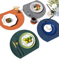 Irregular PVC Leather Placemats Table Modern Place Mats Leather Dining Table Mat Pad for Dining Table Wedding