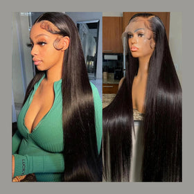 Wholesale Hd Lace Wig 100% Virgin Human Hair Pre Plucked Peruvian Straight Long Human Hair Wigs for Black Women
