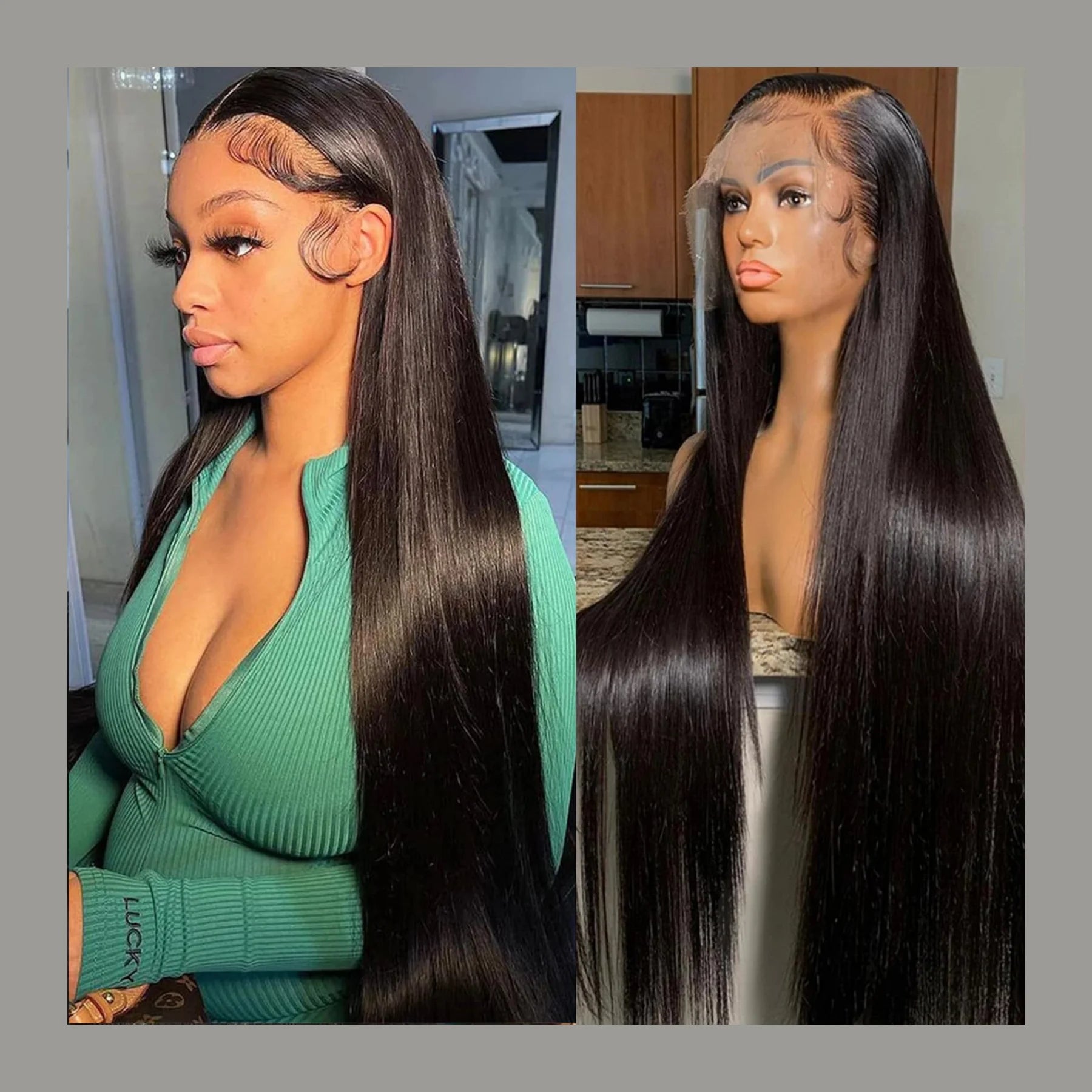 Wholesale Hd Lace Wig 100% Virgin Human Hair Pre Plucked Peruvian Straight Long Human Hair Wigs for Black Women