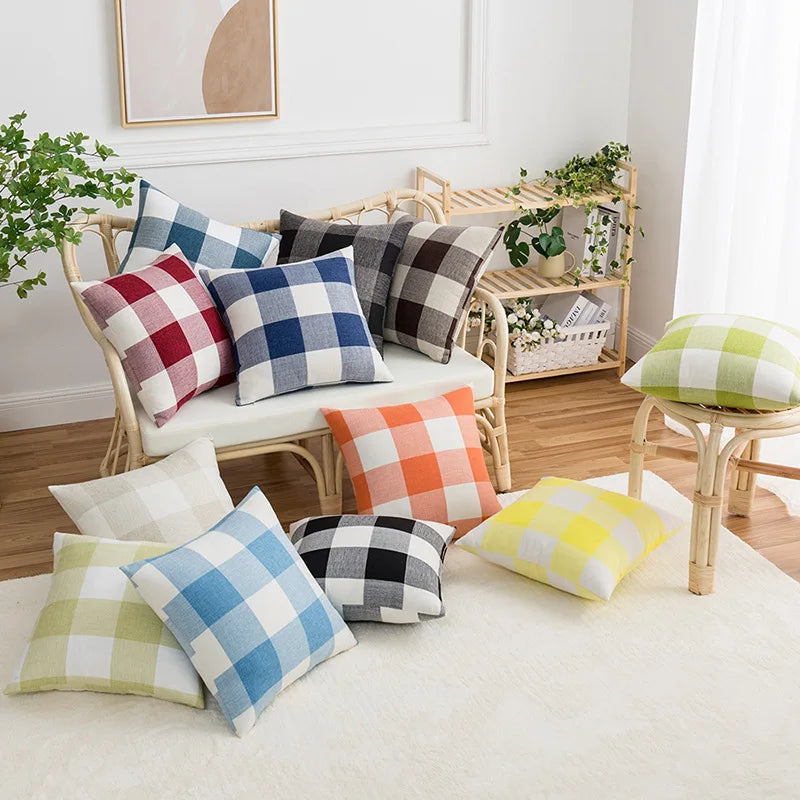Farmhouse Valentines Day Buffalo Check Plaid Pillow Covers/