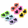 Wholesale Stocked Colored Cute Heart Shape Eyeglasses Dog Pet Hair Clip
