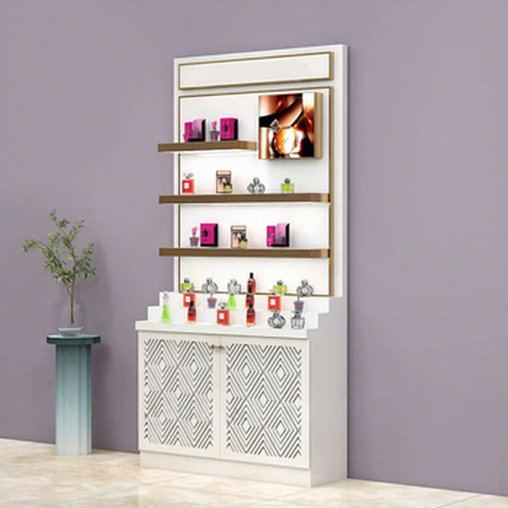 Factory Beauty Shop Cosmetics Display Counter Custom Design Perfume Store Shelf Make up Display showcase