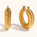Dingran New Arrival Hollow Hoop Earring Tarnish Free Gold Plated Jewelry Boucle D'oreille Bijoux Tendance 2023