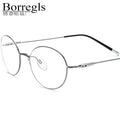 Borregls Titanium Alloy Glasses Frame Men 2025 New Brand Design Round Eyeglasses Women Optical Frames Screwless Eyewear 1028