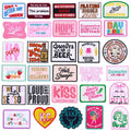 Wholesale Slogan Cartoon Iron-on Embroidery Patches for Clothing Positive Word Clothes Accessories Custom Logo Badges Sewing