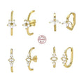 Gaby New 925 Sterling Silver C-Shaped Ear Hoop Earrings Gold Plated Wedding Jewelry Wholesale Piercing Body S925 Silver