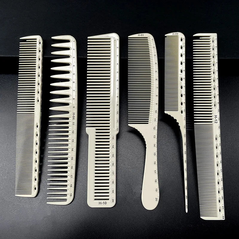 Graduated Barbershop Special Stylist Ladies Tail Pick Men Push Edge Braiding Comb Barber Comb Anti-static Hair Cutting Comb Set