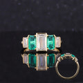 Starsgem Custom Women's Lab Grown Emerald Diamond 18K Solid Yellow Gold Moissanite Engagement Rings