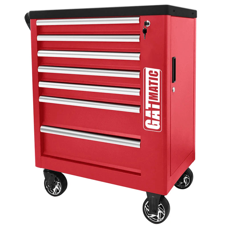 GATmatic GTT381 Professional Heavy Duty 7-Drawer Trolley Set Metal Tool Box Roller Cart Cabinet GS Certified for Car Garage