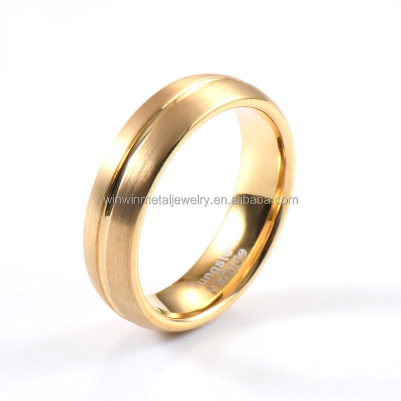 6mm Tungsten Wedding Band Classic Rose Gold Unisex Engagement Ring for Men and Women for Parties and Anniversaries