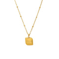 Vintage Stainless Steel 18K Gold Jewelry Charm Clavicle Necklace Elegant Engraved Eternity Square Pendant Necklaces