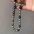 Morandi Mixed Color 10MM Round Imitation Pearl Gold Plated Brass Beaded Necklace AAAAA Grade Trendy Unisex Wedding