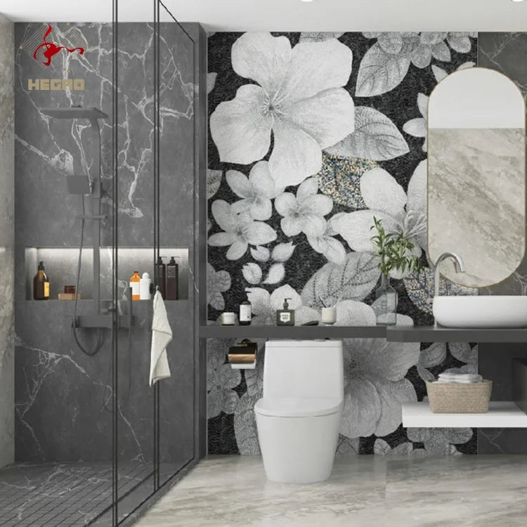Modern Flower Design 800X2600X9MM Crystal Dry Grain Dining Living Room Interior Background Wall Sintered Stones Big Slab Tiles