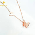 Hot Selling Collares Para Mujer Stainless Steel 18K Rose Gold Plated Women Necklace Butterfly