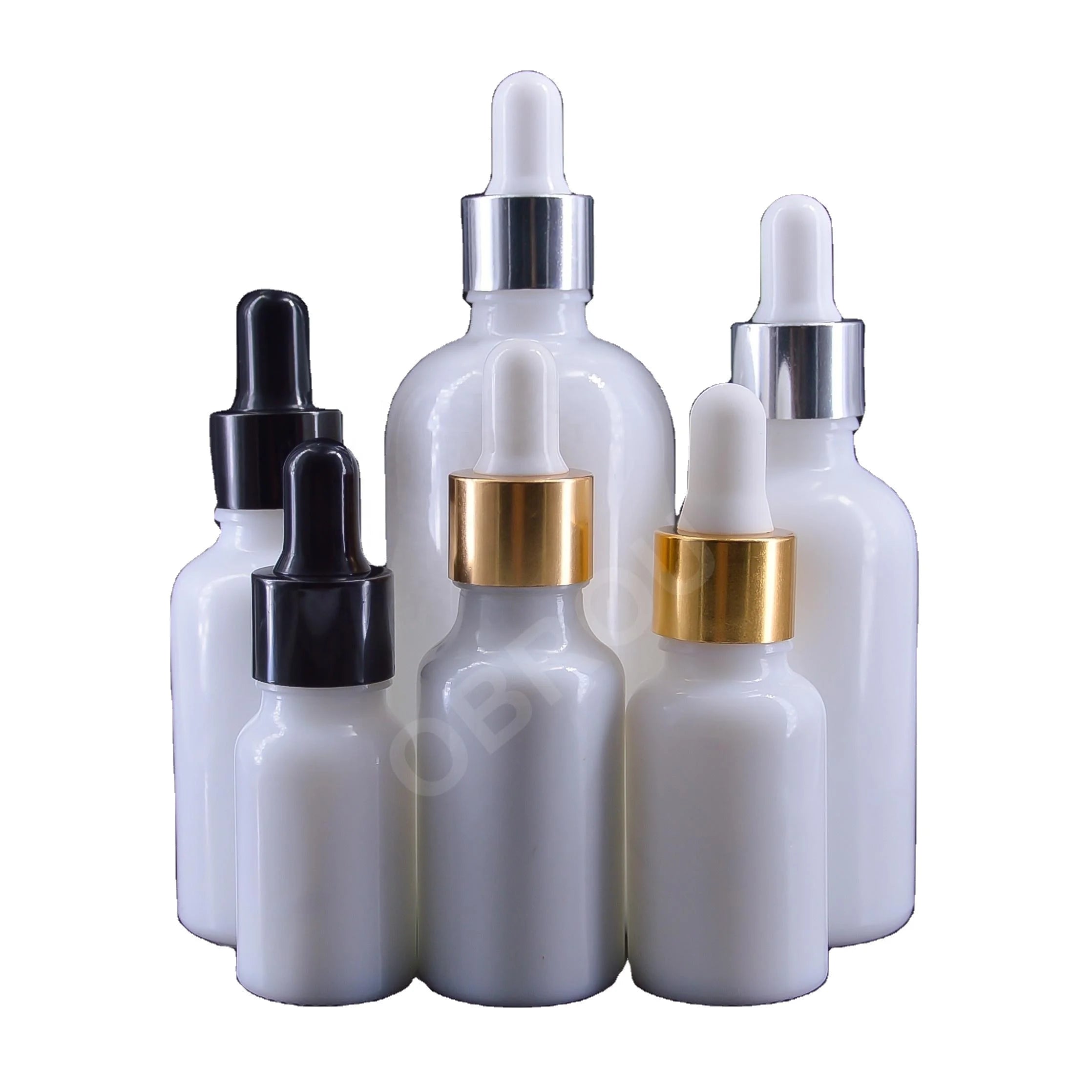 OBROU 10ml 15ml 20ml 30ml 50ml 100ml Cosmetic Packing White Ceramic Essential Oil Dropper Bottles with Pipette