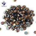 YANRUO Smoked Topaz Crystal Rhinestones Glass Hotfix Strass Flatback Crystal Beads for Wedding Dresses Decor