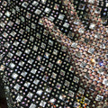 Haute Crystals Rhinestone Square Diamonds Rhinestone Beaded Mesh Fabric