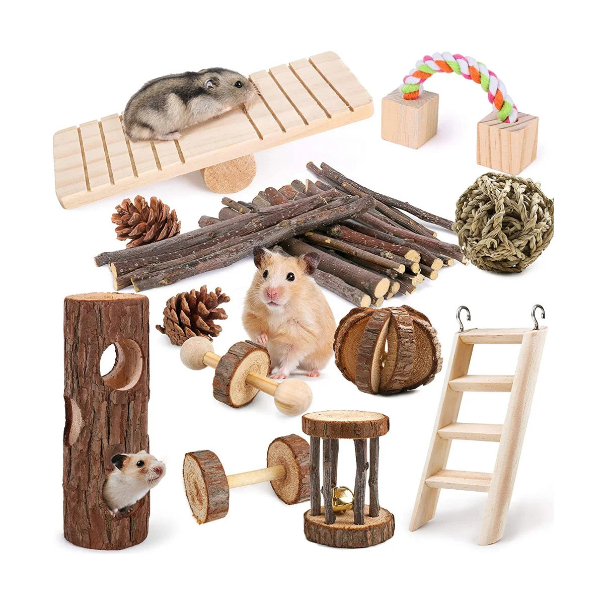 Hamsters House Scenario Decorative Wood Hamster Cage Wooden Accessories
