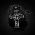 Tim Material Men INRI Jesus Christian Necklace Vintage Crucifix Pendant Pewter Orthodox Cross Christian Charms