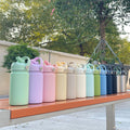 350ml 316 Stainless Steel Sports Water Bottle Wide Mouth Portable Handle with Spout Lid Vacuum Insulated Tumbler Wholesale
