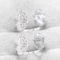 Semi Mount 6*6mm Sterling Silver Ring Heart Shape Empty Frame Blank Support Claw Setting S925 Base Without Center for DIY Inlay