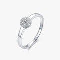Ailmay Authentic Silver Sparkling Wedding Ring 925 Sterling Silver Round Clear CZ Finger Ring for Women Wedding Jewelry Gift