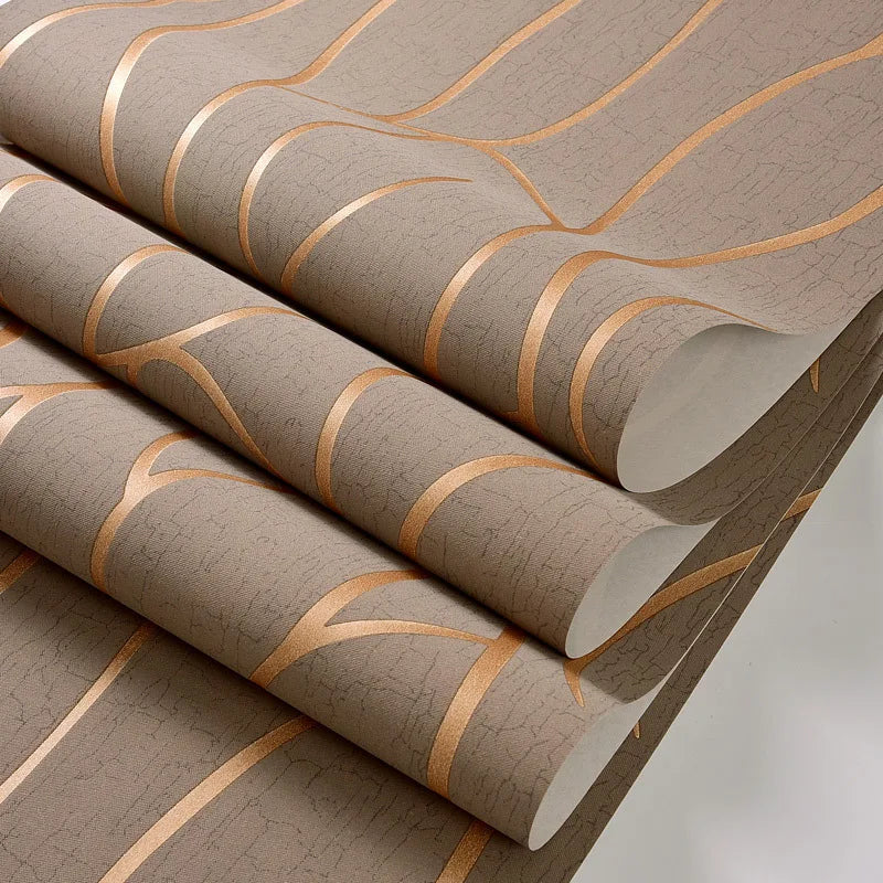 Modern 3D Stereoscopic Floral Wallpaper for TV Background European Non-Woven Simple Stripe Curve Bedroom Fireproof Waterproof