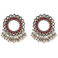 Ethnic Women's Pink Flower Crescent Earrings Bollywood Kundan Jhumka Earrings Fashion Jewelry Beads Tassel Gypsy