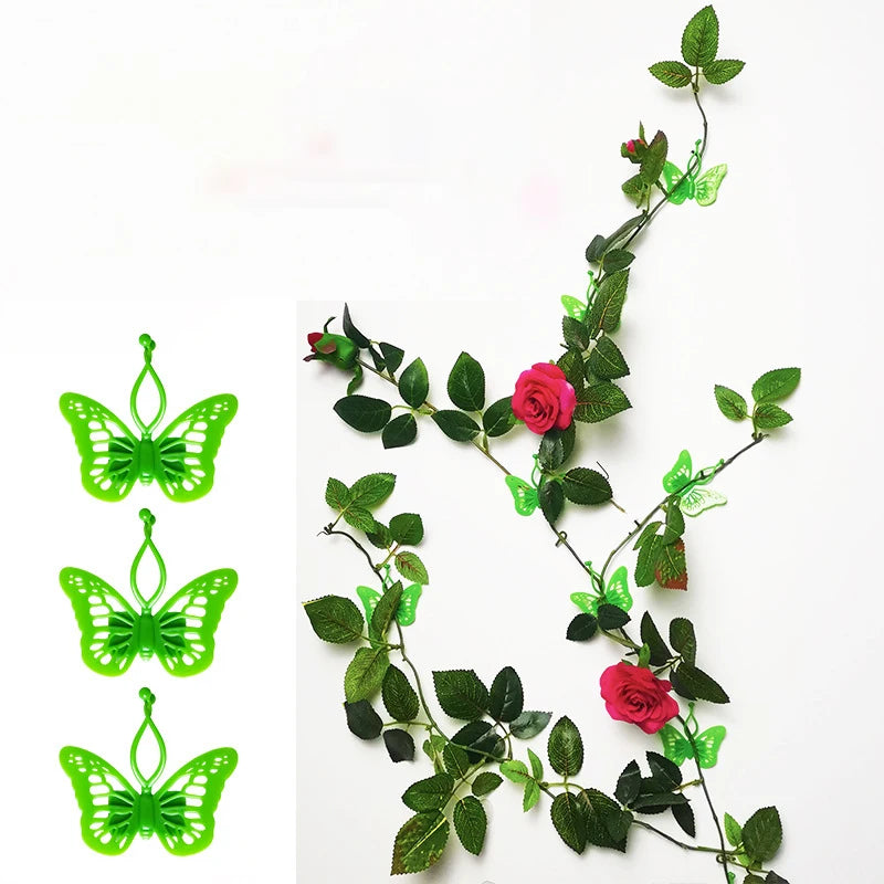 10 Pcs Butterfly Plant Clips Vines Climbing Wall Fixture Snap Self-Adhesive Plant Garden Vegetable Support Fixing Hooks