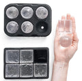 6 Holes Food Grade Ice Ball Mold No Spill Ice Cube Tray Round Square Silicone Ice Ball Maker for Whiskey