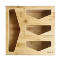 Bamboo Ziplock Bag Storage Organizer and Dispenser for Kitchen Drawer Wood Kitchen Food Storage Bags Holder Compatible with Gall
