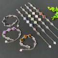 Fashionable Round Semi-Precious Stone Bracelet Colorful Crystal Quartz & Rose Quartz Beads Amethyst Model Jewelry