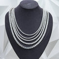 Stargems Wholesale S925 Sterling Silver Moissanite Necklace 3mm 4mm 5mm DEF VVS Moissanite Tennis Chain