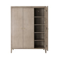 Simple Modern Scandinavian Three-Door Closet All Solid Wood in Oak Black Walnut for Bedroom or Living Room