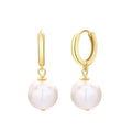 925 Sterling Silver Baroque Pearl 10mm Ladies Earrings Elegant and Luxurious Pearl Jewelry
