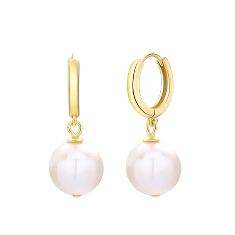 925 Sterling Silver Baroque Pearl 10mm Ladies Earrings Elegant and Luxurious Pearl Jewelry