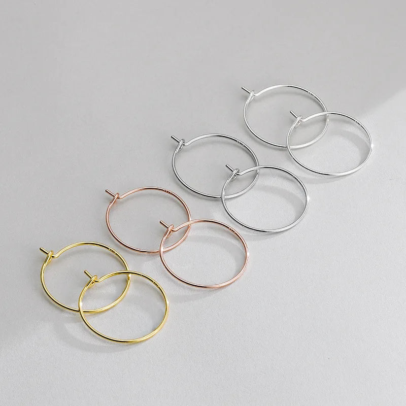 15-30mm Wholesale Round Earring Findings 925 Sterling Silver Earwire Loop Earring Making Hook for Jewelry Making