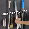 Mop Handle and Broom Holder Wall Mount Clip Stainless Steel Heavy Duty Multifunctional Mop Organizer