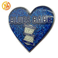 Customize Lapel Pin Black Plating Metal Badge Custom Gillter Enamel with Powder Expoy Metal Badge
