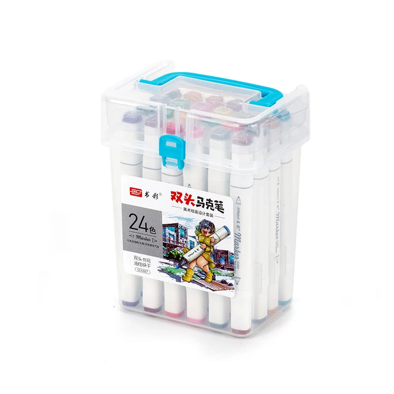 Non-toxic Double-head Permanent Art Marker Pen Multi-colored Paint Marker for Students and Offices