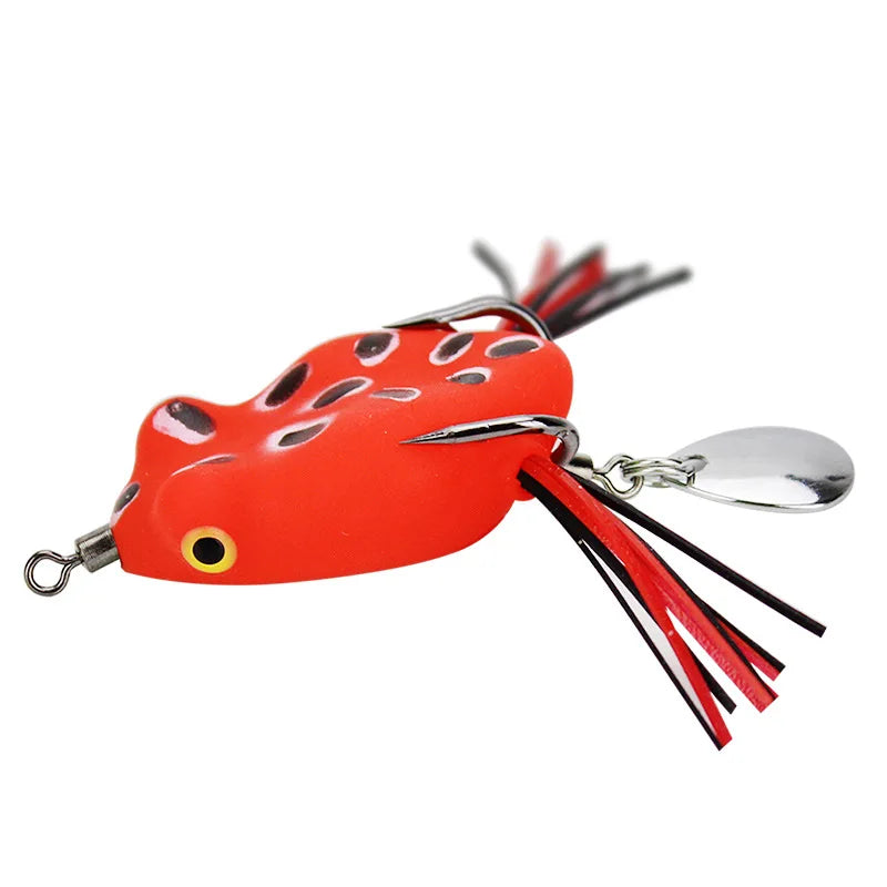 Silicone Frog Artificial Hand Made Bait With Hook Spoon Soft Fishing Lure Long Casting Mini Rubber Frog