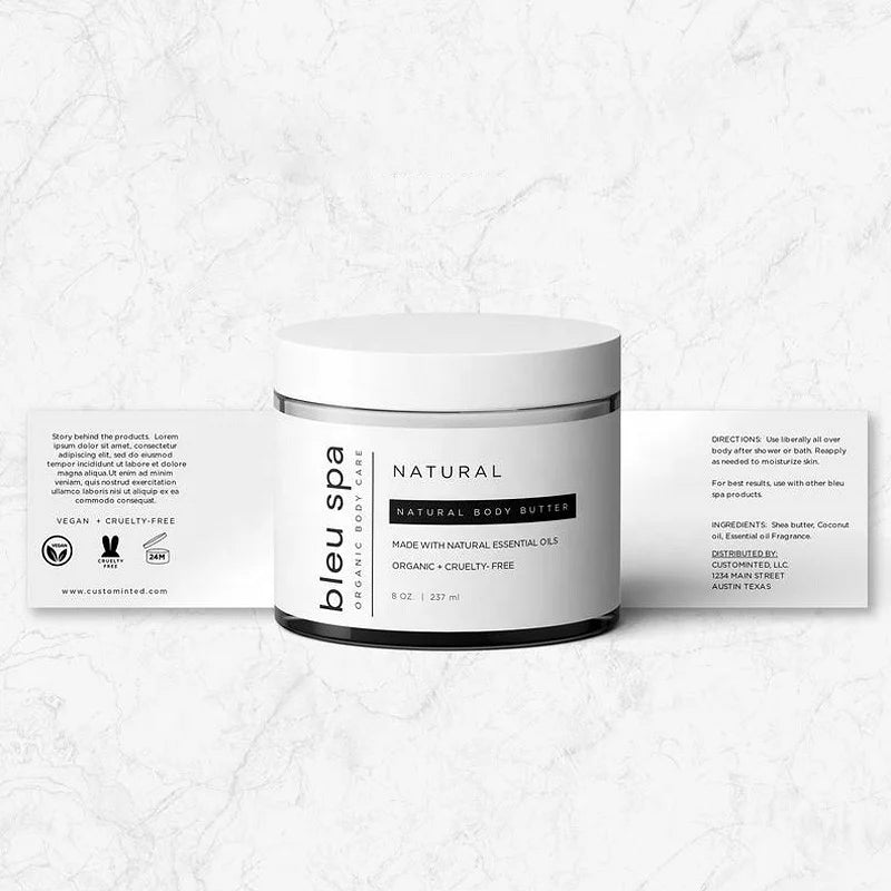 Wholesale CMYK Color Custom Shapes Glossy Matte Finish Art Paper Printable Adhesive Waterproof Jar Bottle Cosmetic Label