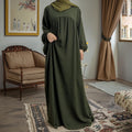 Loriya Wholesale Islamic Clothing for Women Solid Color Modest Dresses Butterfly Sleeves Abaya Designs for Adults Fabric
