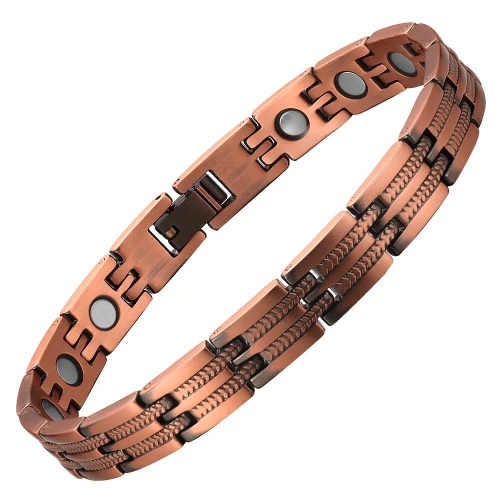 BioMagnetic Jewelry Vintage Solid Copper Magnetic Bio Bracelet Wristband for Female