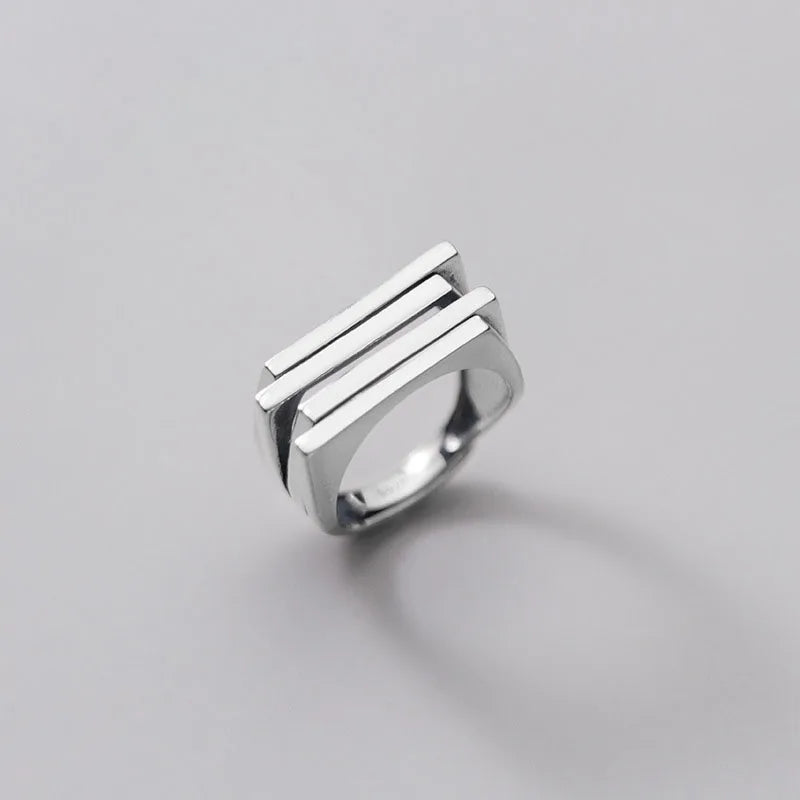 Wholesale Korean Version Female Multilayer Line 925 Sterling Silver Vintage Finger Ring for Women
