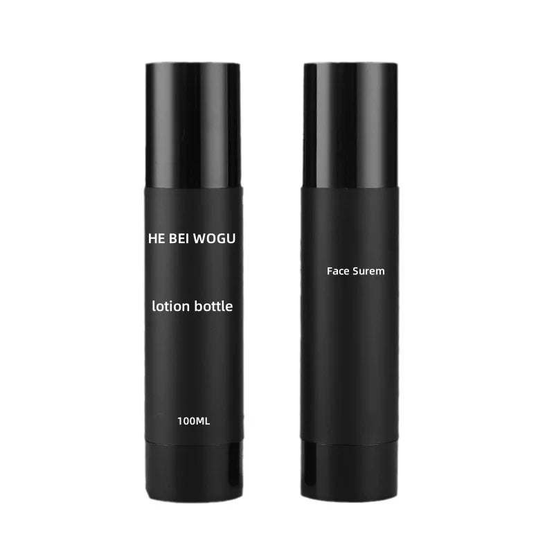 15ml 30ml 50ml 120ml Matte Black Empty Refillable Plastic AS Airless Pump Bottle for Facial Cleanser Cosmetic Packaging